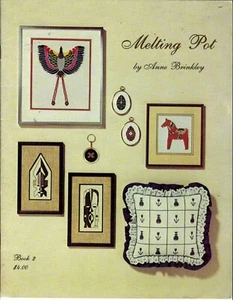 VINTAGE "MELTING POT Book 2" by Anne Brinkley Designs 1979, Cross-Stitch Leaflet - Picture 1 of 8