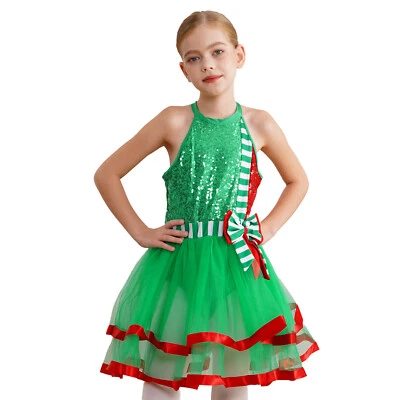 Child Girls Ball Gown Shiny Dresses Theme Party Dancewear Dress Up Costume - Image 1 of 4