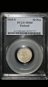 1915-S Finland 50 Pennia PCGS MS66 - Picture 1 of 2