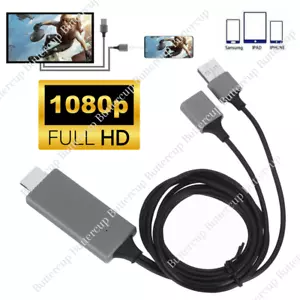 USB HDMI Cable 1080P Phone to Digital TV HDTV AV Adapter For iPhone iPad Android - Picture 1 of 9