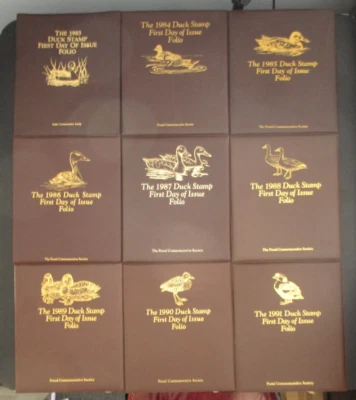 FDC Fleetwood 1983-1991 Duck Stamps Folio Scott # RW50-RW58 VF OG NH MNH Covers - Image 1 of 4