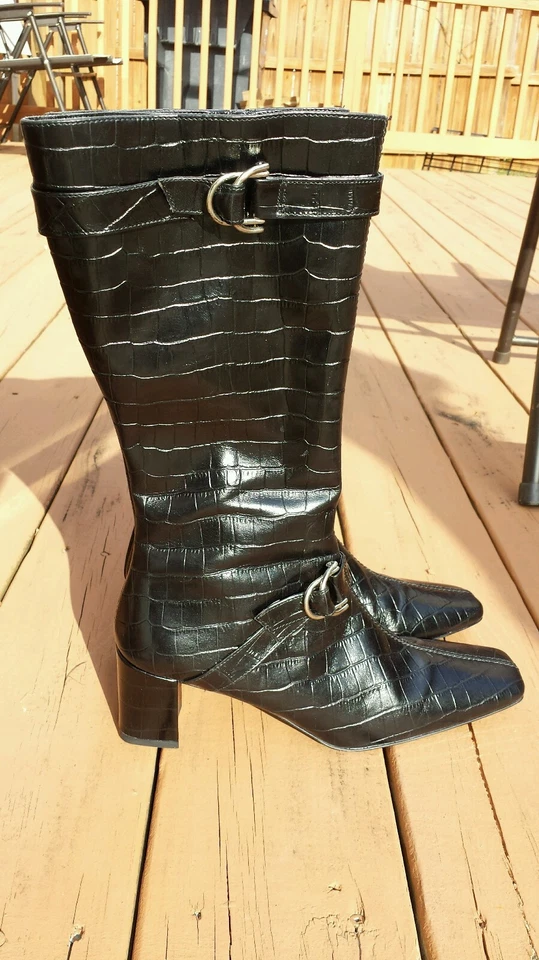 Botas de montar altas Lumiani para mujer talla 9M negras hechas en Italia  Foto 1 de 4