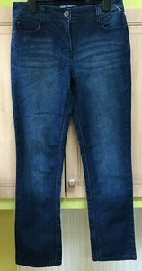 BHS beautiful dark blue straight leg jeans denim trousers size 8. - Picture 1 of 4