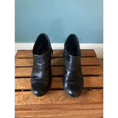 Connie Mujer Botines Cuero Negro 3" Tacón Talla 8M Foto 1 de 4