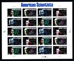 U.S. #3906-3909 MNH, AMERICAN SCIENTISTS SHEET, 20 X 37 Cent, FV $7.40 (2004) - Picture 1 of 2