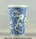4.9 " Ancient China Blue White Porcelain Dynasty Dragon Pattern Winecup Teacup