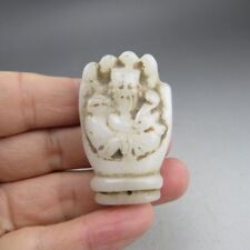 Chinese,jade,collectibles,hand-carved,white jade,The god of wealth,pendants N028