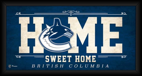 Vancouver Canucks Framed 10" x 20" Home Sweet Home Collage Cover