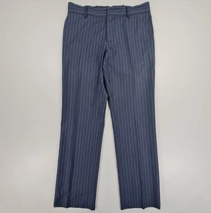 Roberto Cavalli Womens Suit Trousers Navy Blue IT 44 Stripped Wool Pants UK 12 - Picture 1 of 10