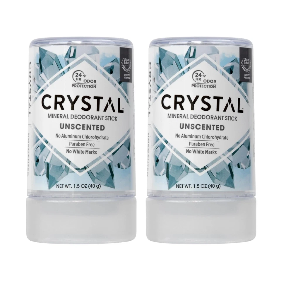 CRYSTAL Travel Stick Mineral Deodorant - Unscented Body Deodorant with 24-Hour