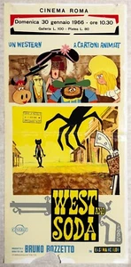 WEST And SODA - 1965 Original Italian Animation Theater Poster - Rare - Picture 1 of 3