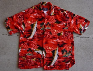 Vintage 90's BASIX Marlin Hawaiian Shirt - Picture 1 of 4