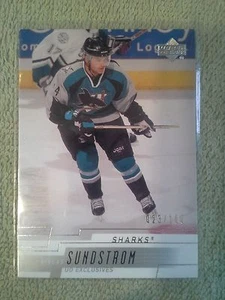 2000-01 Upper Deck Exclusives Niklas Sundstrom #D 23/100 San Jose Sharks - Bild 1 von 2