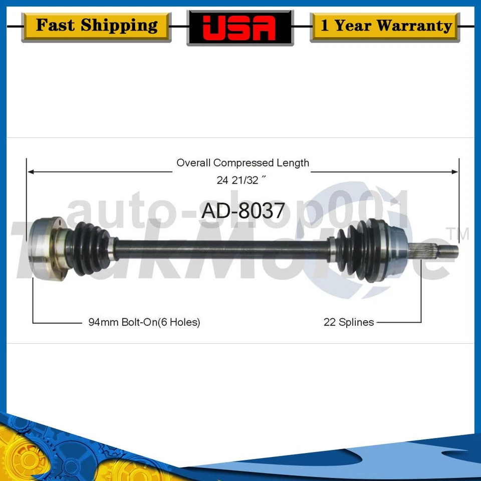 Eje trasero derecho CV eje articulado para Volkswagen Quantum 1987 1986 Foto 1 de 2