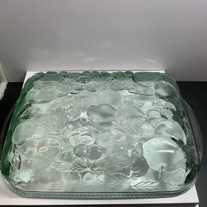 Cazuela rectangular para hornear vintage Libbey Orchard de vidrio verde fruta 12x9 - Imagen 1 de 8