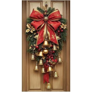 Festivalparty Dekoration Tuch Tür Abdeckung Wand Weihnachtsornament180 * 90cm - Bild 1 von 6