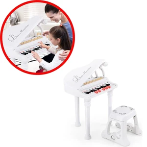 Piano Queue Enfant 31 Touches COSTWAY + Tabouret,Micro,MP3,LED,Musique - Imagen 1 de 7