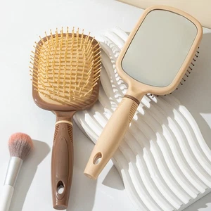 Air Cushion Comb Mirror Massage Comb 2-in-1 Hair Brush Handle Mirror Comb - Picture 1 of 14