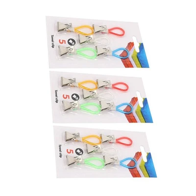 15 Pcs Handtuch Clips Zum Aufhängen Kleiderbügel Wäschesklammern - Bild 1 von 4
