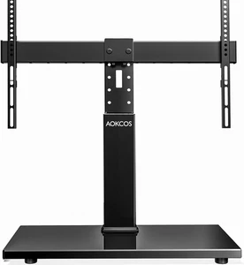 Soporte de TV giratorio universal para televisores de 32-75 pulgadas, altura ajustable, base de vidrio - Imagen 1 de 12
