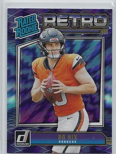 Tarjeta de novato retro Bo Nix #19 RC Broncos con clasificación Panini Donruss 2024 - Imagen 1 de 2