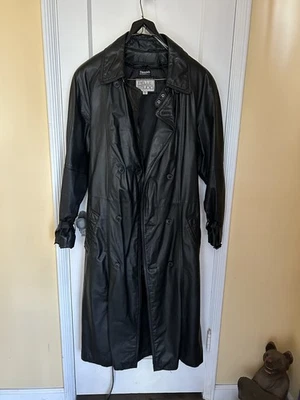 Винтажный Pelle Studio кожаный плащ средний съемный жилет подпоясанный Thinsulate - Изображение 1 из 4