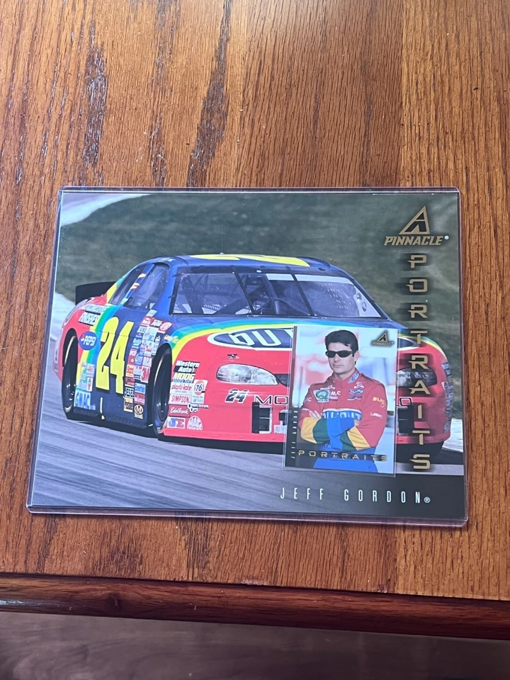 1997 Pinnacle 8 x 10 Portrait Card # JG4 Jeff Gordon & # 1 Portrait Card - Image 1 of 4