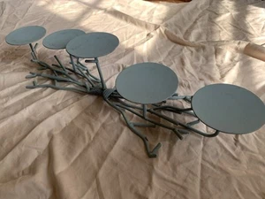 "Gran PORTAVELAS ABSTRACTAS ESCULTURA DE METAL BRUTALISTA Rama MCM 25"" Rústico" - Imagen 1 de 13