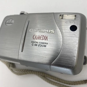 Olympus Digital Camera Camedia C-50 Zoom 5.0MP Silver - No Charger - Untested W9 - Picture 1 of 11