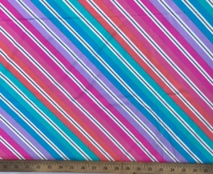 Spandex material Nylon Fabric, Diagonal pastel rainbow design - 23 X 58 inches - Picture 1 of 6