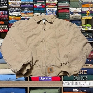 Vintage 90s Santa Fe Carhartt Work Wear Jacket/Hoodie / (Free shipping) Large - Picture 1 of 4