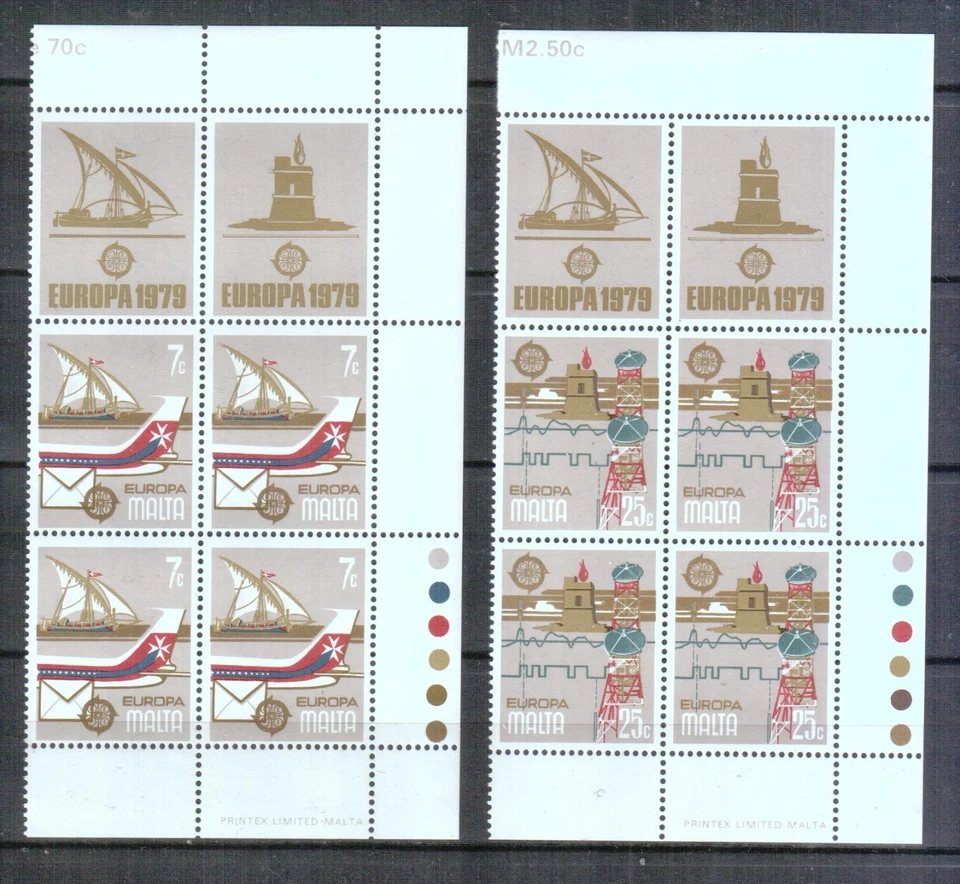 MALTA 1979 EUROPA CEPT BLOQUE DE 4 SERIES NUEVAS CON BANDELETA - Imagen 1 de 1