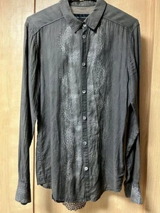 SHARE SPIRIT Design Shirt Lace Print Cotton 46 - Picture 1 of 6