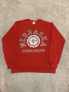 De colección 1980 Nebraska Huskers College Cuello Redondo Rojo Talla Grande - Imagen 1 de 5