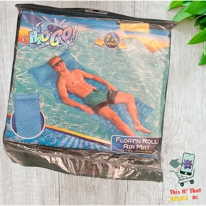 Blue Pool Air Mat Pool Raft 7 Ft Swimming Float N Roll Bestway H20Go NEW - Picture 1 of 2