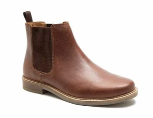 Botas Chelsea de cuero marrón cinta roja Bamford para hombre - Imagen 1 de 4