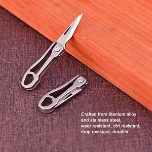 Multifunctional Titanium Alloy Mini Keychain Knife Folding Portable EDC Pocket - Picture 1 of 12