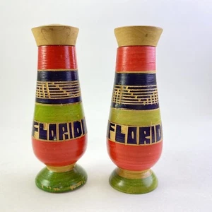VTG Wooden Florida Salt and Pepper Shakers Made In Mexico - Picture 1 of 11