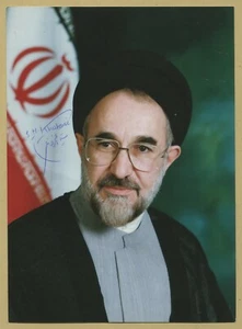 Seyyed Mohammad Khatami - 5o presidente de Irán - Rara foto firmada - Certificado de autenticidad - Imagen 1 de 1
