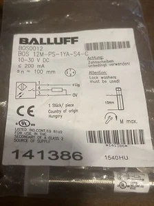 NEW BALLUFF BOS0012 PROXIMITY SENSOR BOS12M-PS-1YA-S4-C.  (BA47) - Picture 1 of 1
