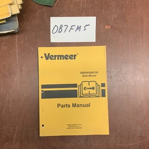 Vermeer BM500/ BM700 BALE MOVER PARTS Manual NOS - Picture 1 of 12