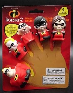 Disney Pixar The Incredibles 2 Finger Puppets w/ JackJack Dash Violet Mom & Dad - Picture 1 of 12