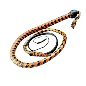 Bullwhip Hand Made Hunter Genuine Cow Hide leather Slave Whip Equestrian Product - Picture 1 of 11