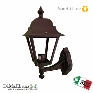 APPLIQUE PARETE LANTERNA DA ESTERNO MORETTI 590 GIARDINO FERRO E VETRO FUME' - Foto 1 di 1
