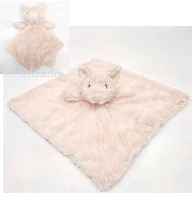 Плюшевое сенсорное одеяло Oobles Pink Pig Lovey Rattle Sensory Fidget Security Blanket Lovie 14 дюймов - Изображение 1 из 4