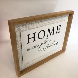 Sonoma Wooden Framed Wall Home Decor, HOME PLACE 14x11",White Woven Textured - Picture 1 of 11