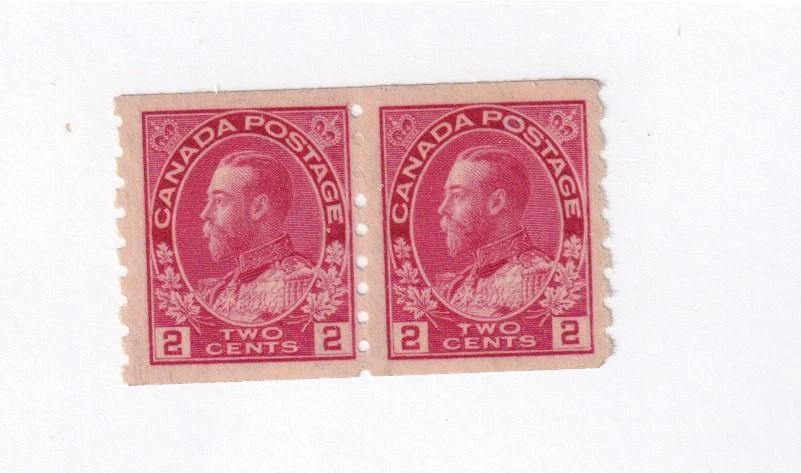 CANADÁ # 127ii VF-MLH KGV 2 cts rosa rojo par gato valor $120 Foto 1 de 1