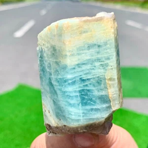 128G Selten!! Natürlicher schöner prismenförmiger Aquamarin Rohkristall Präparat grob - Bild 1 von 19