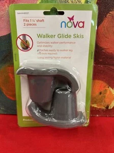 Walker Glide Skis Gray for  1  1/8" Walker Pair NOVA Medical Products #40027 New - Picture 1 of 2