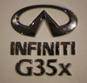 2007-2013 INFINITI G35x G35 x SEDAN 4 DOOR REAR TRUNK DECK LID EMBLEM SET CHROME - Picture 1 of 1